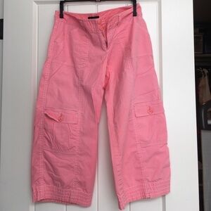 Bebe Women's Size 2 Pink Cargo Wide Leg Capris